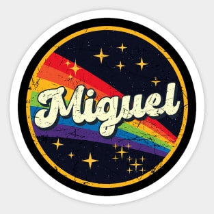 Miguel // Rainbow In Space Vintage Grunge-Style Sticker